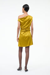 MINI PHARE SILK DRESS | TURMERIC