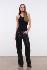 GUS STUDDED RELAXED JEAN | BLACK