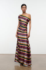 PHARE SILK MAXI DRESS | ARTIST STRIPE