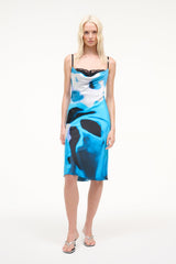 EVANGELINE SILK DRESS | BLUE HAZE