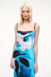 EVANGELINE SILK DRESS | BLUE HAZE