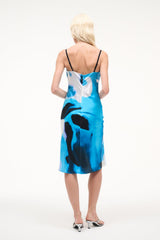 EVANGELINE SILK DRESS | BLUE HAZE