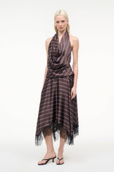 ELIRA SILK DRESS | REDONDO STRIPE