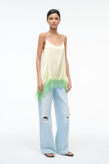 CHLOE SILK CAMI | KEY LIME SPROUT