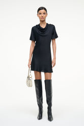 IRIS SILK DRESS | BLACK