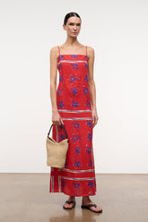 LAURA LINEN DRESS | PAINTED FOULARD