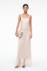 GRETA SILK DRESS | FAWN