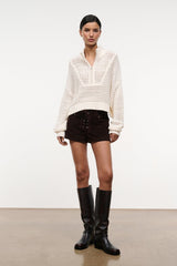 CROPPED HAMPTON SWEATER | IVORY