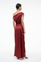 MAXI PHARE SILK DRESS | SANGRIA
