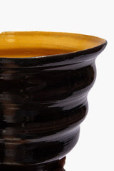 STACKED CONE VASE | BURGUNDY MUSTARD GLAZE