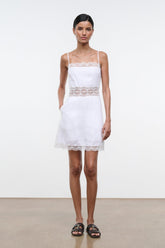 AMALINA LINEN MINI DRESS | WHITE