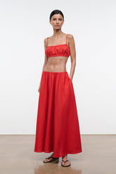 MILANO LINEN SKIRT | TOMATO
