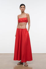 FIORE LINEN TOP | TOMATO