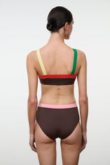 DEVON HIGH RISE BIKINI BOTTOM | DARK CHOCOLATE MULTI