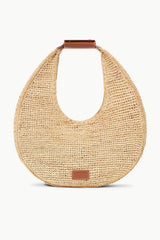 LARGE RAFFIA MOON TOTE BAG | NATURAL RAFFIA