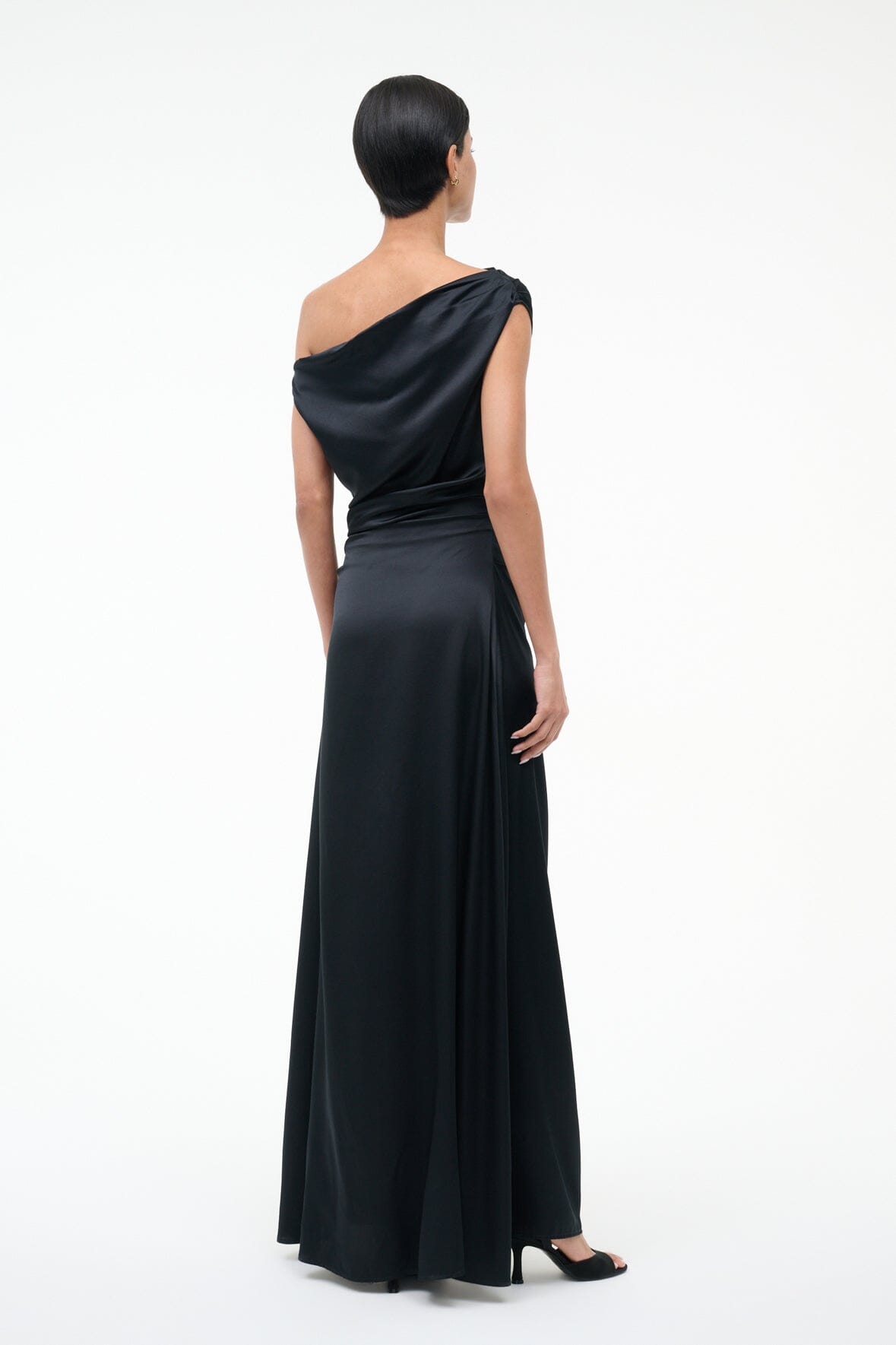 MAXI PHARE SILK DRESS | BLACK