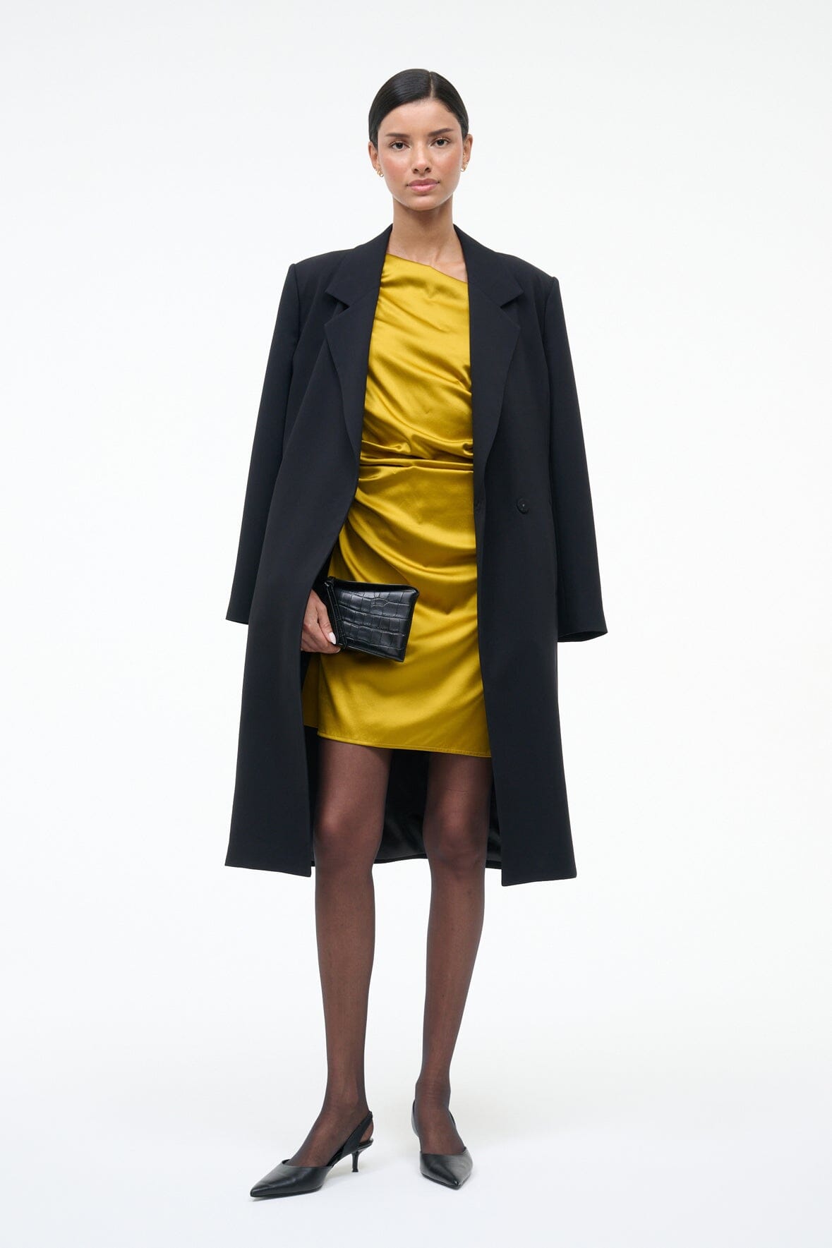 MINI PHARE SILK DRESS | TURMERIC