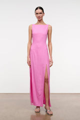 COSTA LINEN DRESS | ORCHID
