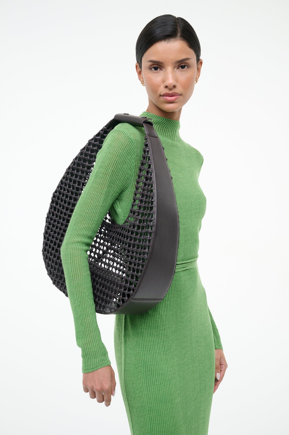 LARGE MOON BAG | ESPRESSO KNOTTED
