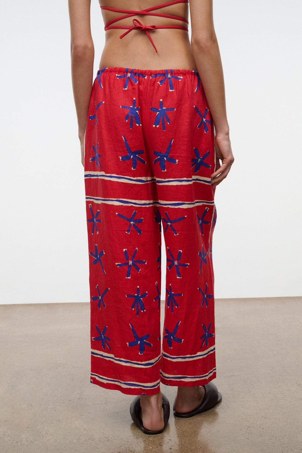 MATEO LINEN CROPPED PANT | PAINTED FOULARD