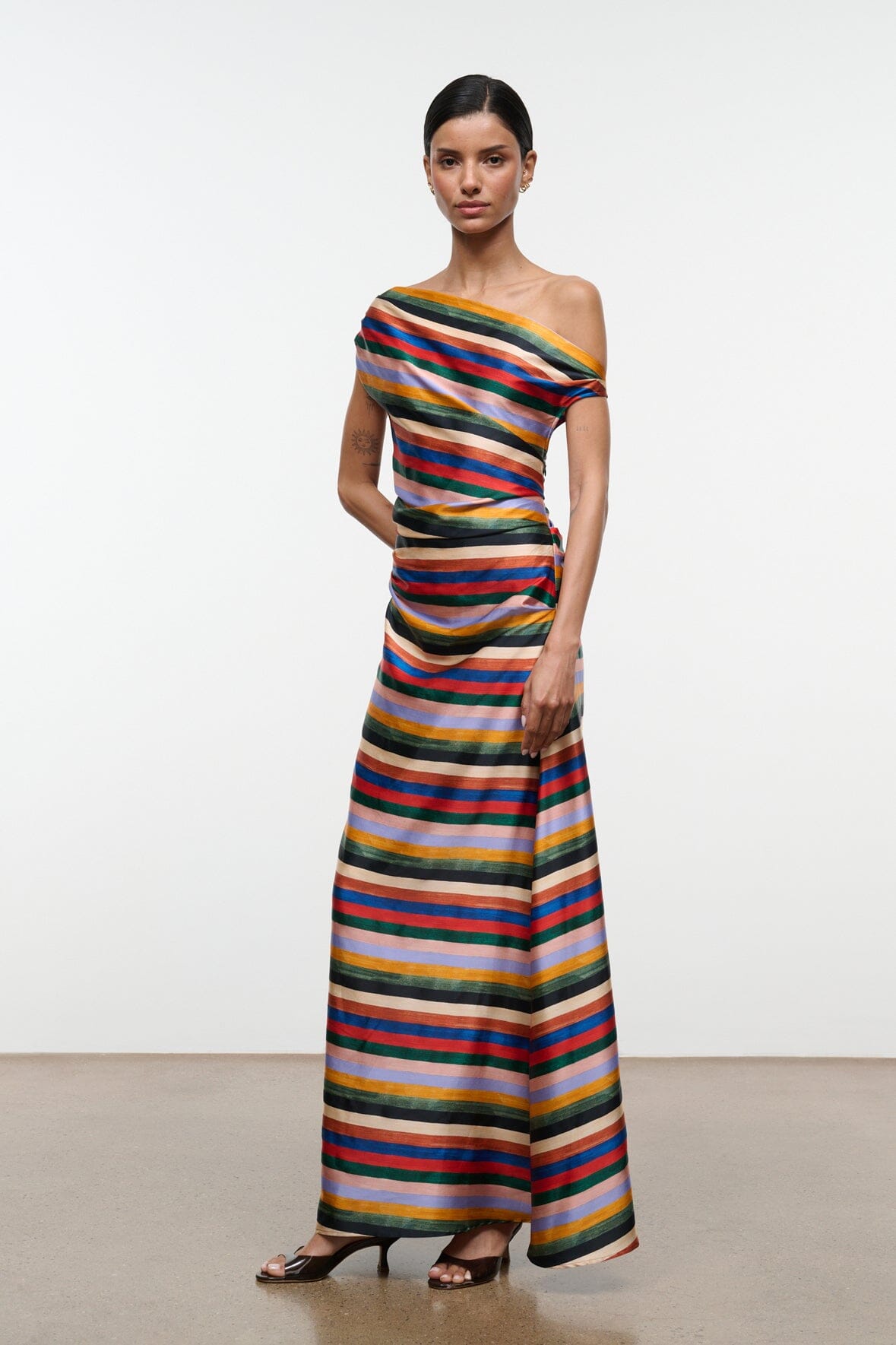 PHARE SILK MAXI DRESS | ARTIST STRIPE