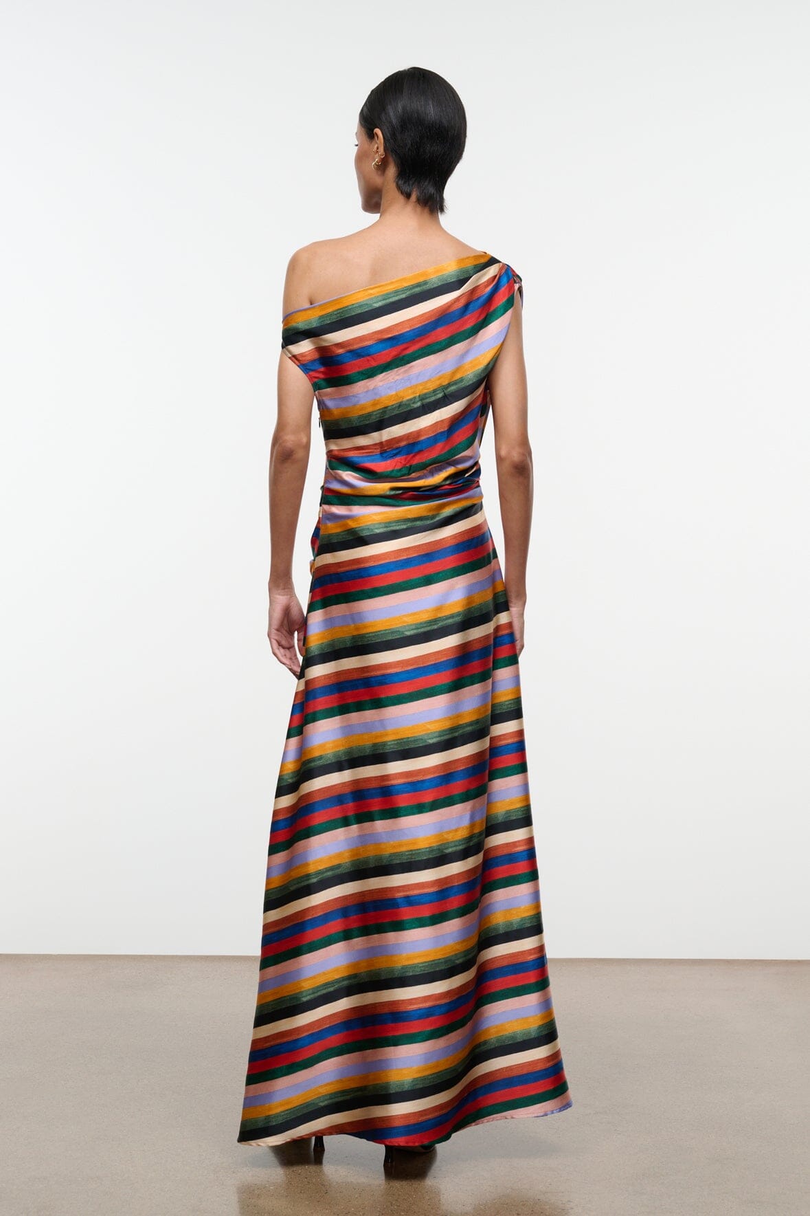 PHARE SILK MAXI DRESS | ARTIST STRIPE
