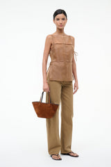CARO BUCKET BAG | TABAC SUEDE ESPRESSO