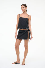 KIRRA LINEN TANK | BLACK