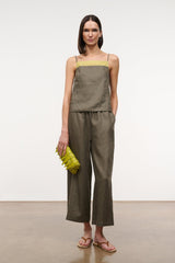 MATEO LINEN CROPPED PANT | THYME