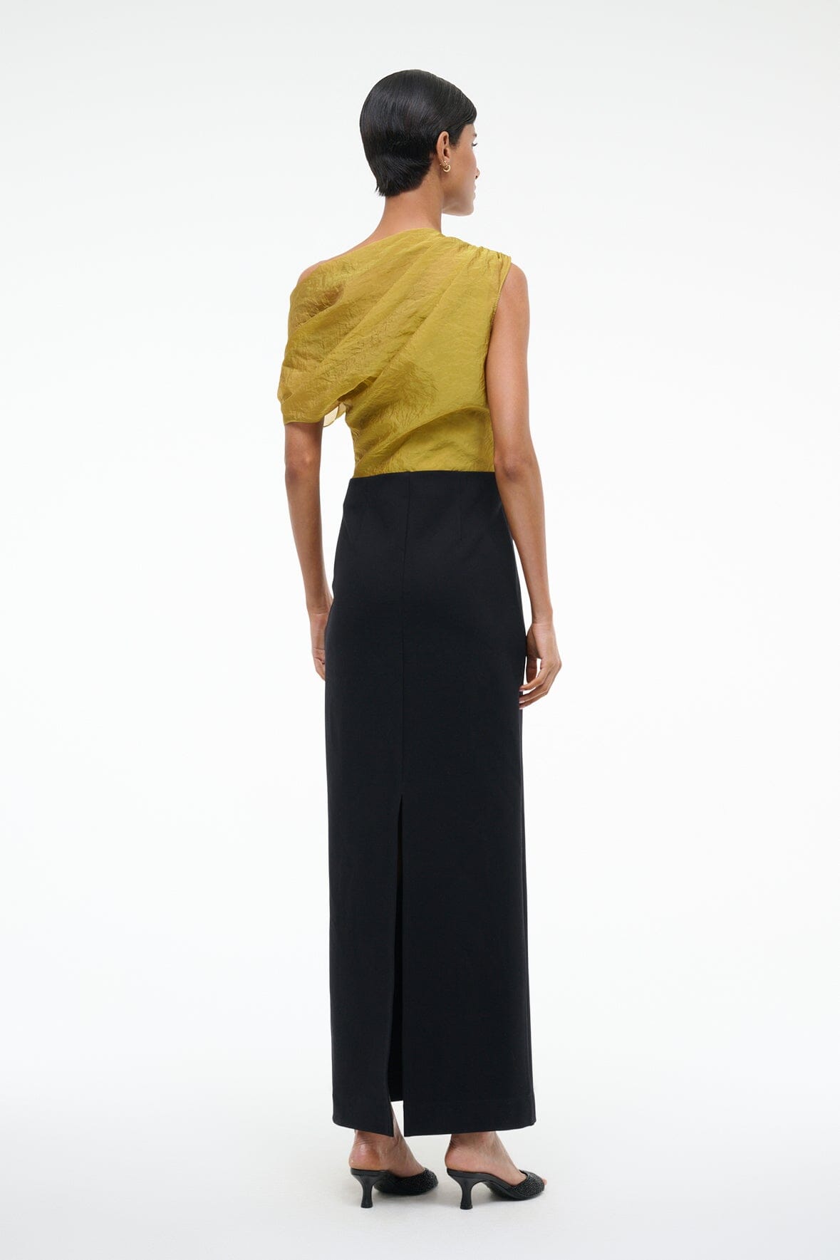 TOPAZ DRESS | CHARTREUSE BLACK