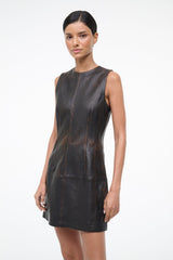 BINX LEATHER DRESS | DISTRESSED BROWN