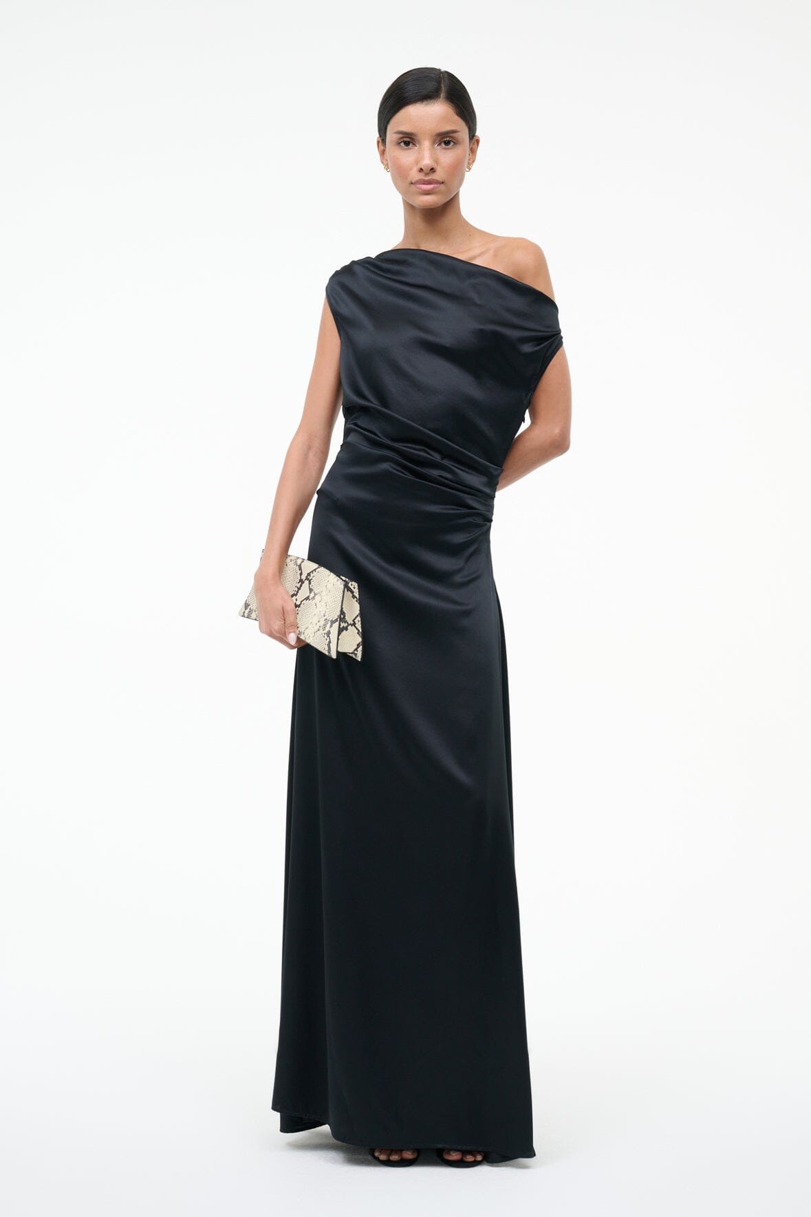 MAXI PHARE SILK DRESS | BLACK