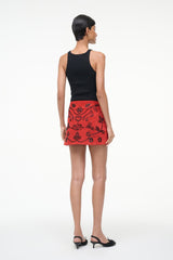 CREST SUEDE SKIRT | CAYENNE BEADED