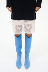 WESTERN WALLY BOOT | STAUD BLUE SUEDE