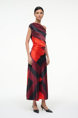 PHARE SILK DRESS | RUBY PRISM