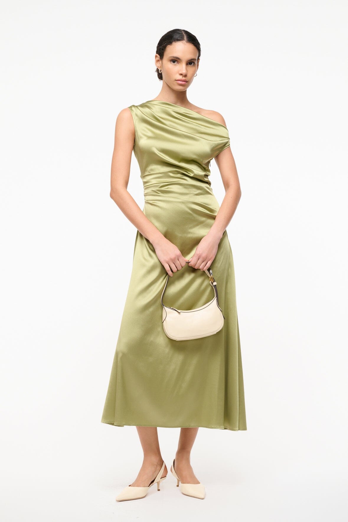 PHARE SILK DRESS | MOSS