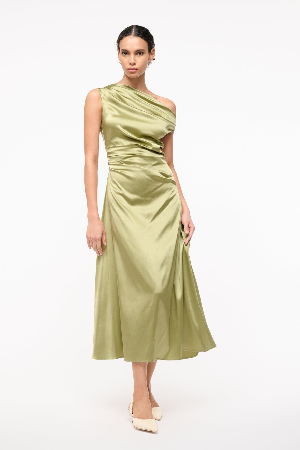 PHARE SILK DRESS | MOSS
