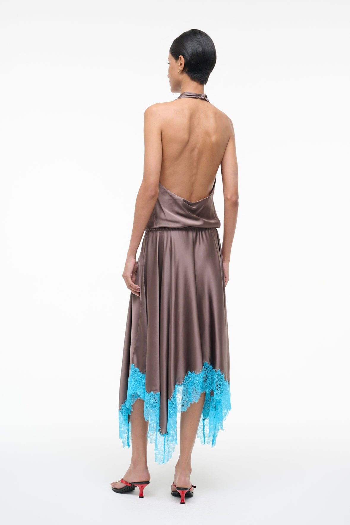ELIRA SILK DRESS | MINK POOL