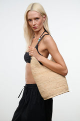 LANI LARGE RAFFIA BUCKET BAG | NATURAL