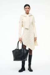 MAUDE TOTE BAG | BLACK CROCO