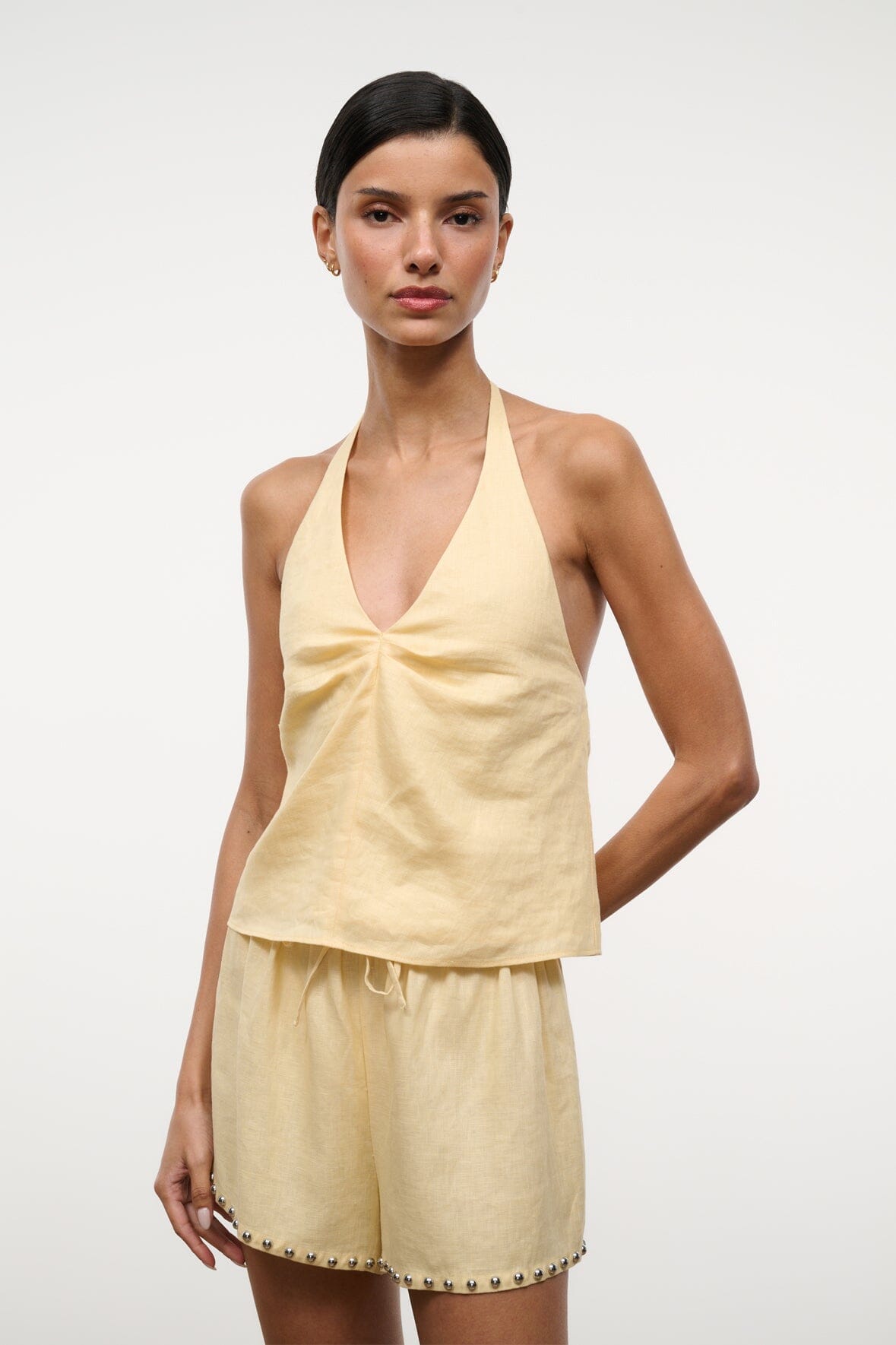 PADDLE LINEN SHORT | BUTTER STUDS