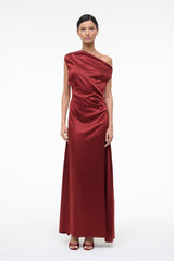 MAXI PHARE SILK DRESS | SANGRIA