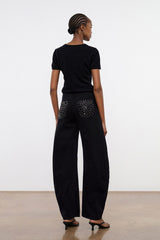 JACKSON BARREL JEAN | STUDDED BLACK