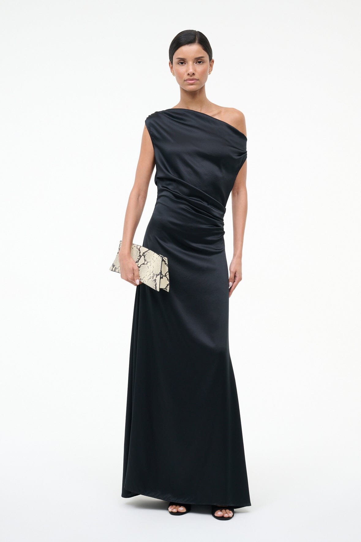 MAXI PHARE SILK DRESS | BLACK