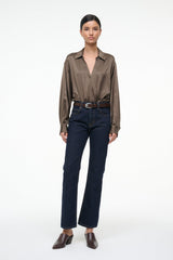 EVE SILK BODYSUIT | TAUPE