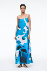 LAURA LINEN DRESS | BLUE HAZE
