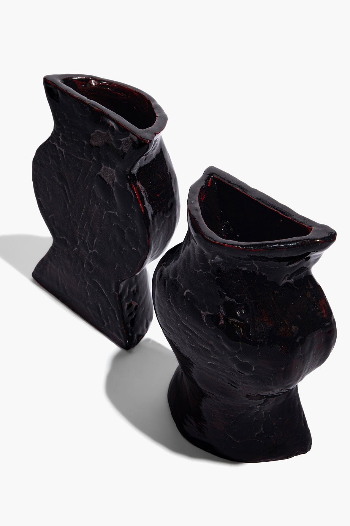 CERAMIC VASE BOOKENDS | BLACK