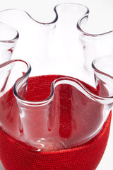 WAVY BEADED VASE | RED