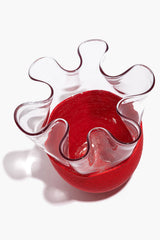 WAVY BEADED VASE | RED