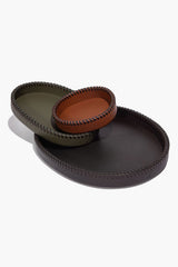 FOUNDRY LEATHER TRAYS | ESPRESSO MOSS TAN